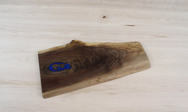 Blue Epoxy Live Edge Charcuterie Board Serving Tray Ready to Ship 18